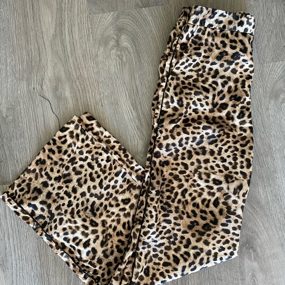 Zara - Silk leopard print pants